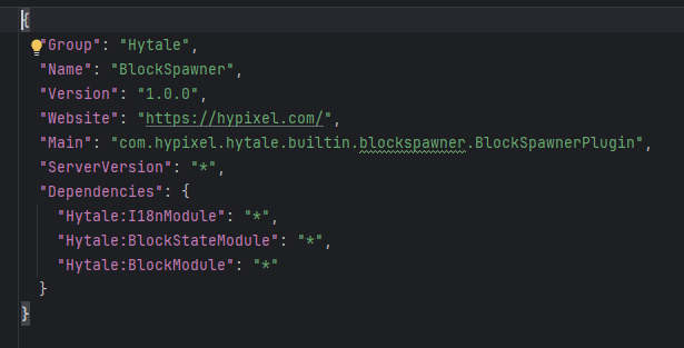 Block Spawner Manifest
